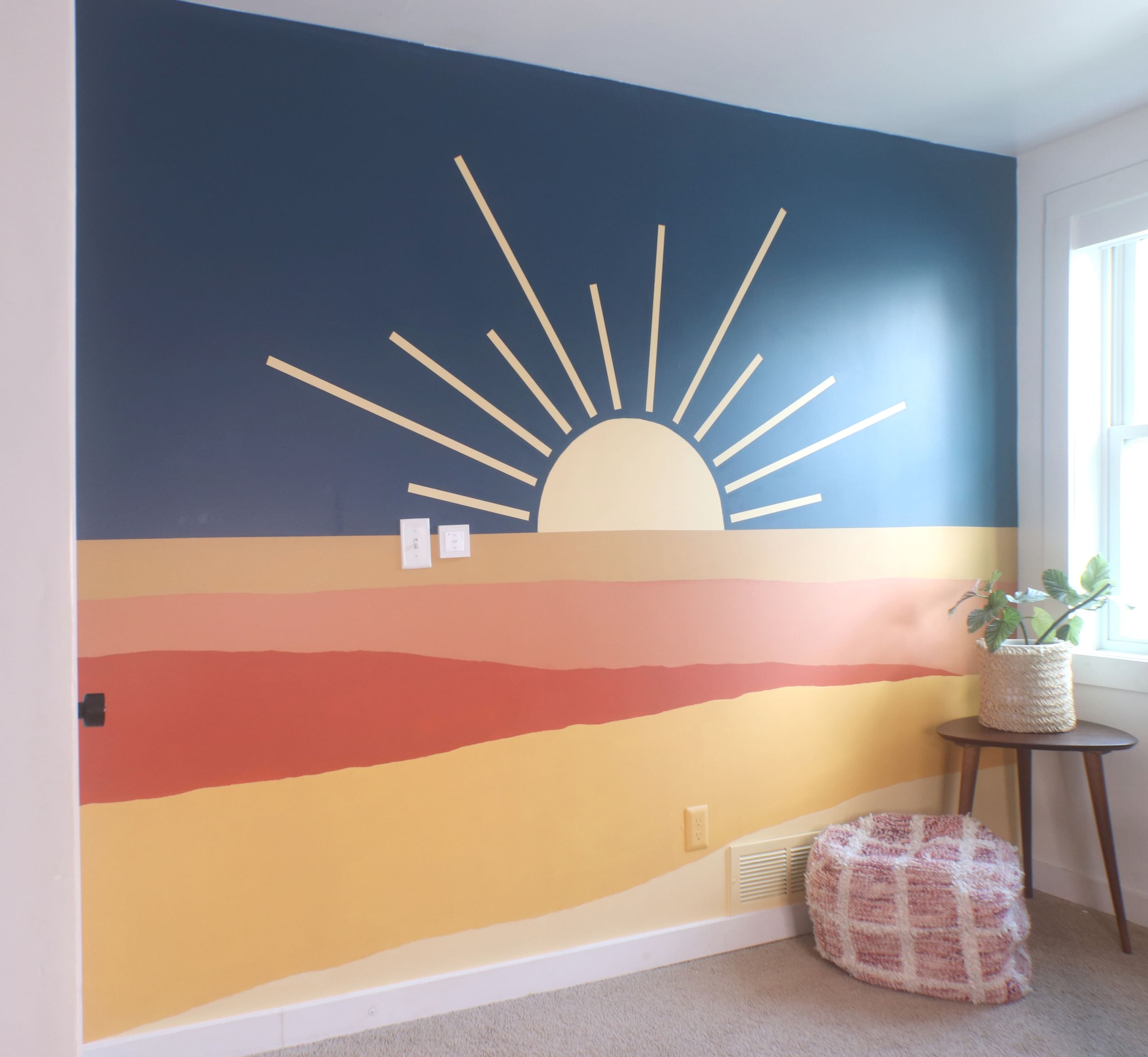 Finished sunset feature wall