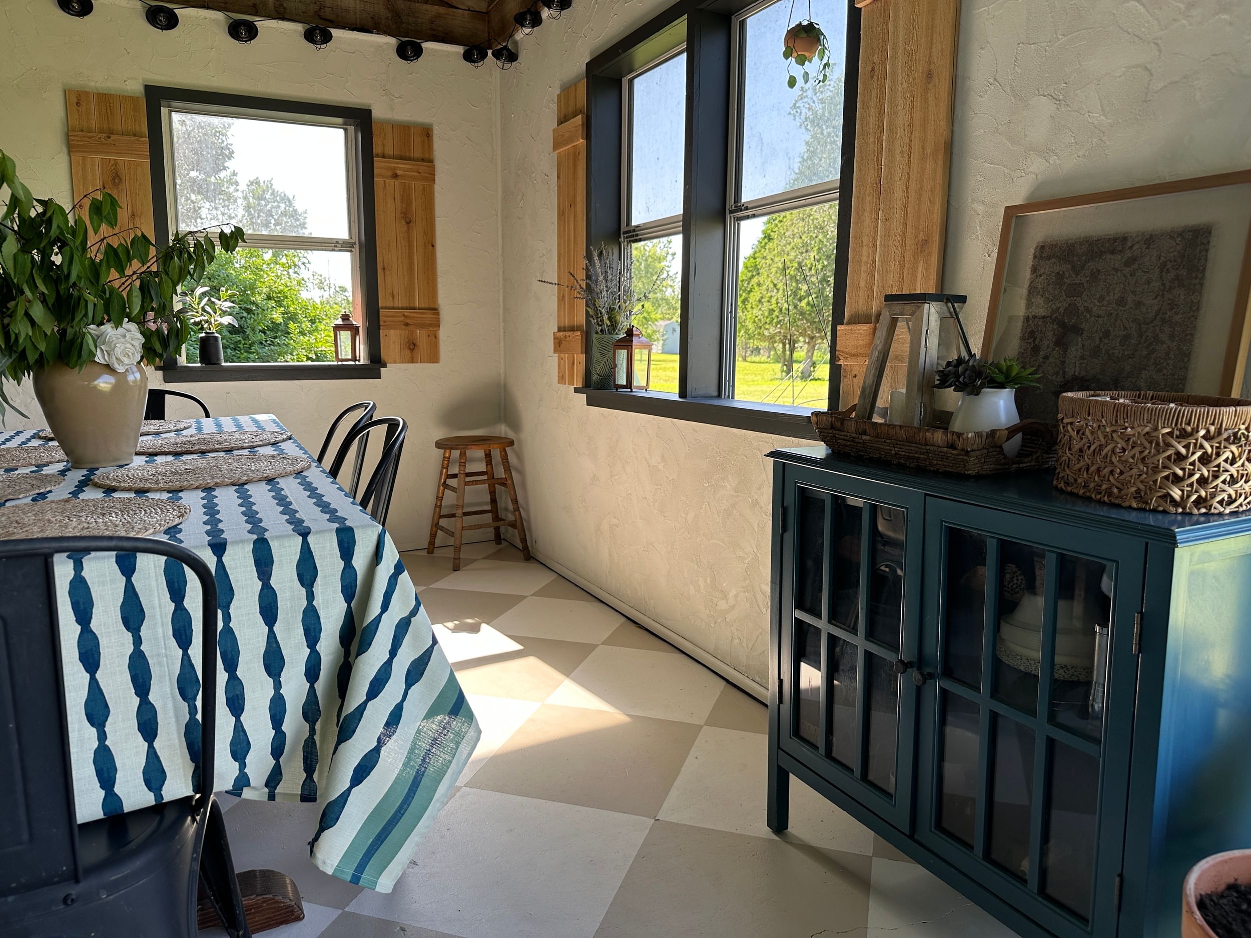 Mediterranean inspired enclosed patio space