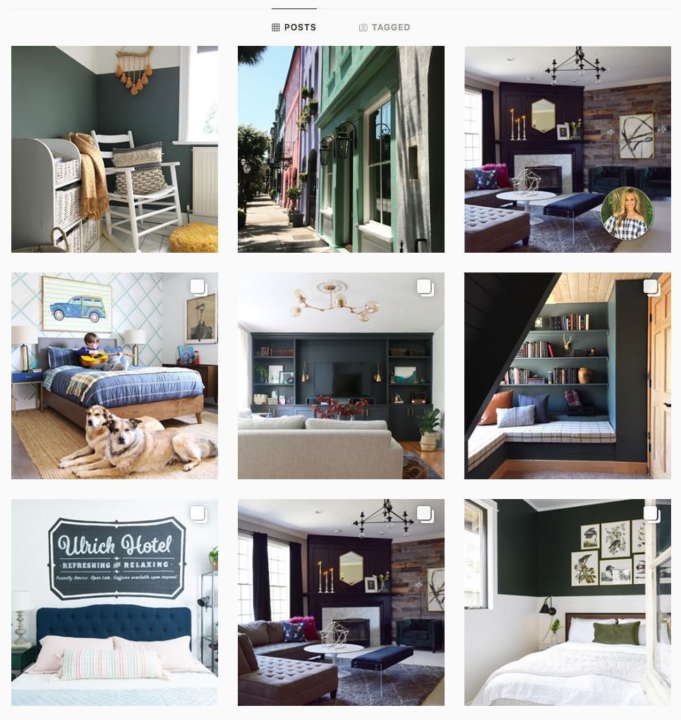 Main image is of a boy on his bed playing guitar, there are two dogs at the foot of his bed on the floor. (There are 9 images total, each showcasing a different room of a house and one showing the outside of a townhouse)